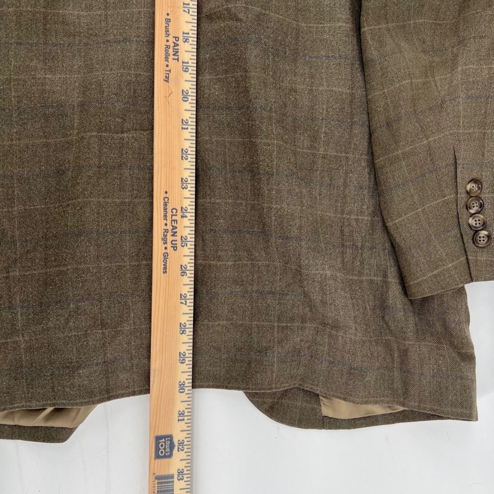 Jos A Bank 39R Blazer Mens Brown Plaid Silk Wool Blend Sport Coat 2 Button - Picture 12 of 13